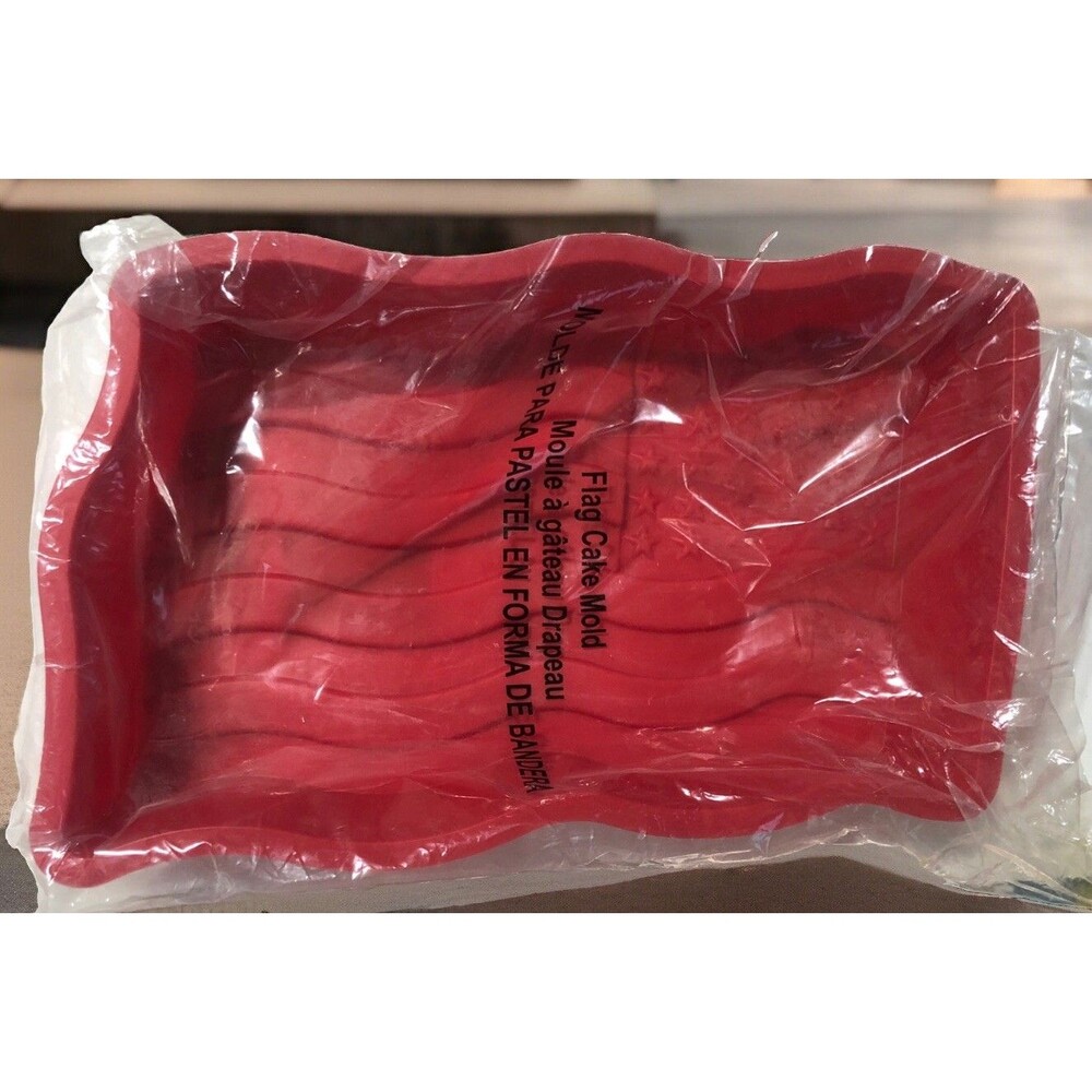 Avon Red Silicone American Flag Cake Mold 2012-New Sealed 8” x 13”x 2”